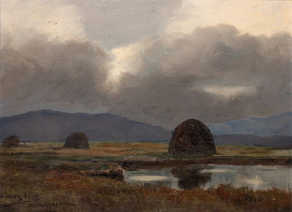 PEAT STACKS, CONNEMARA by Douglas Alexander sold for 380 at Whyte's Auctions