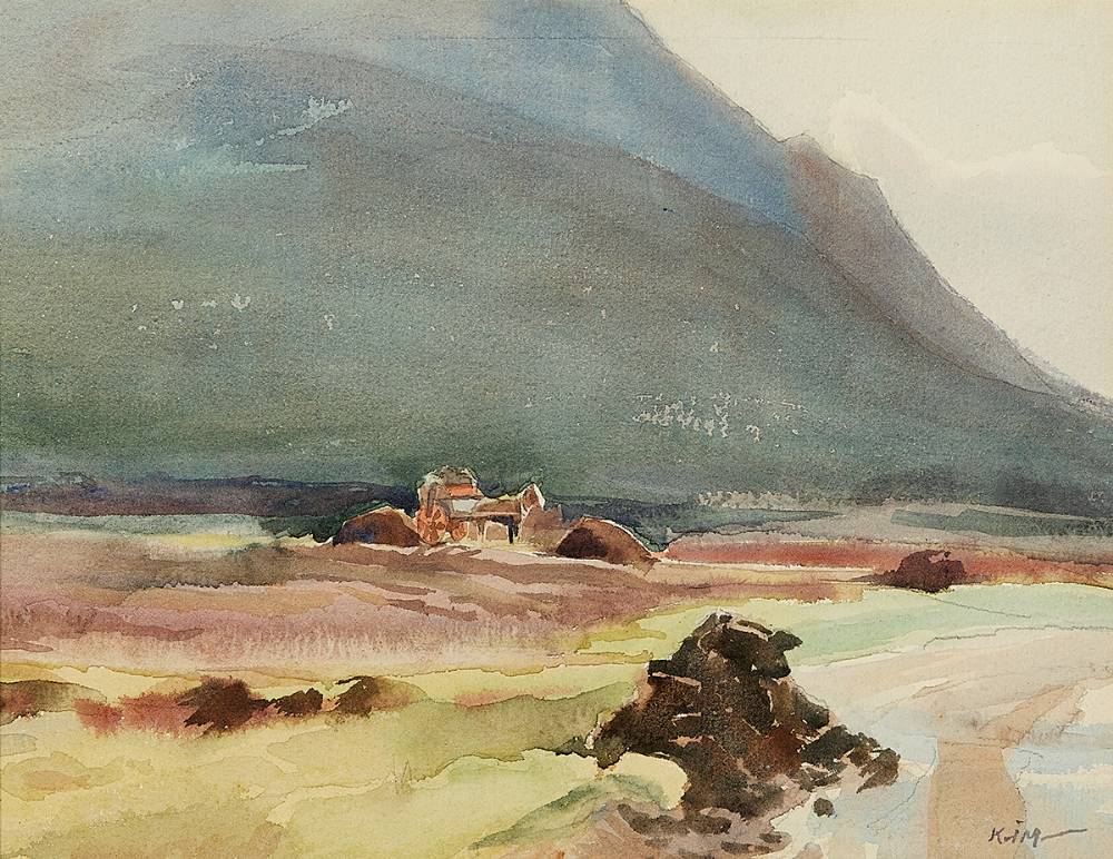 TURF HARVESTING, COUNTY DONEGAL by Kathleen Isabella Mackie ARUA (1899-1996) at Whyte's Auctions