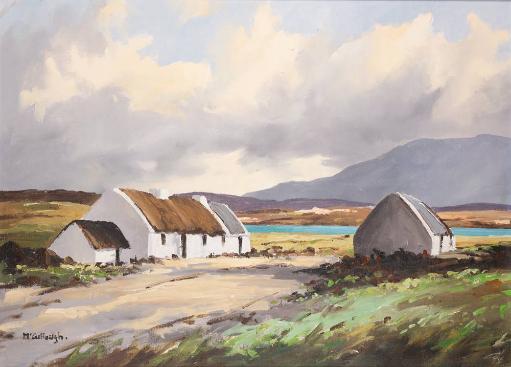 COTTAGES NEAR PORTNOO, COUNTY DONEGAL by George C. McCullough (1922-2005) at Whyte's Auctions