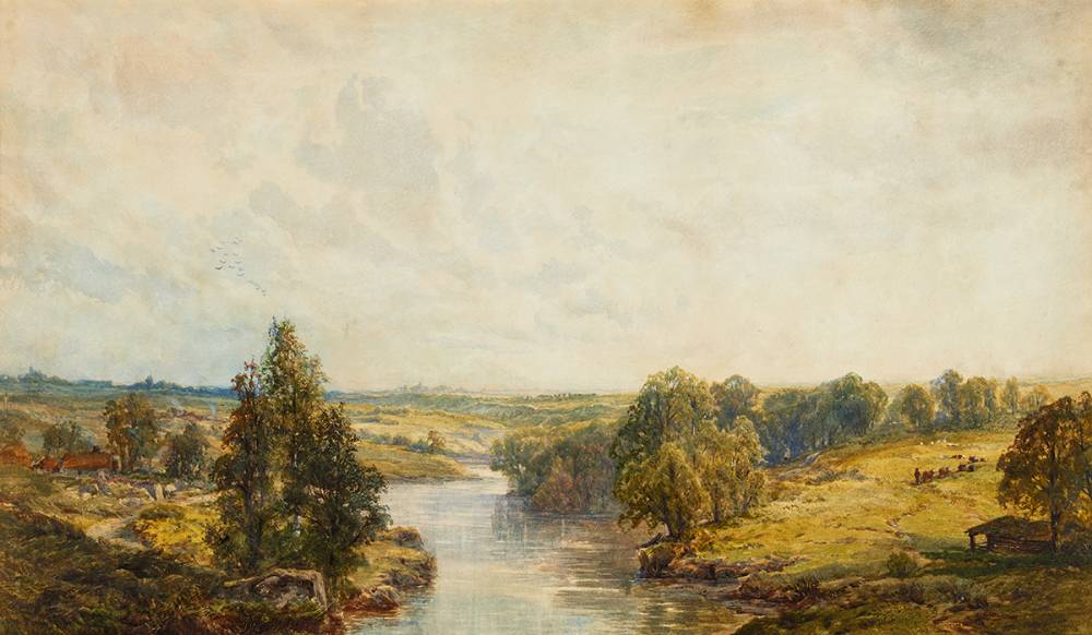 ON THE RIVER DEE by John Faulkner RHA (1835-1894) at Whyte's Auctions