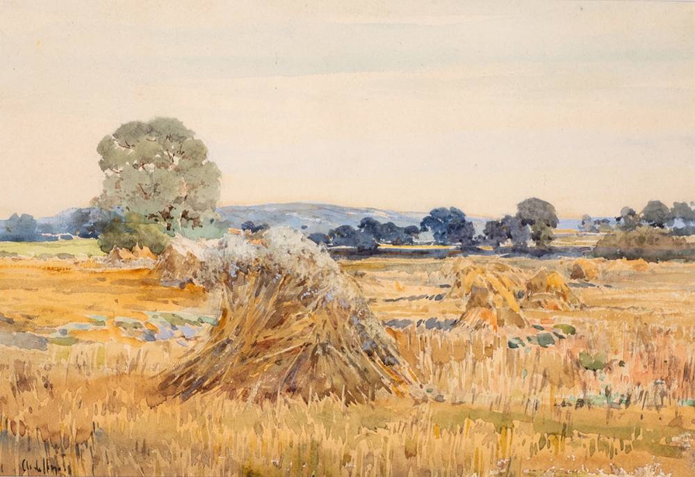 CORNFIELD, NEAR BREDON, WORCESTERSHIRE by Claude Hayes RI ROI (1852-1922) at Whyte's Auctions