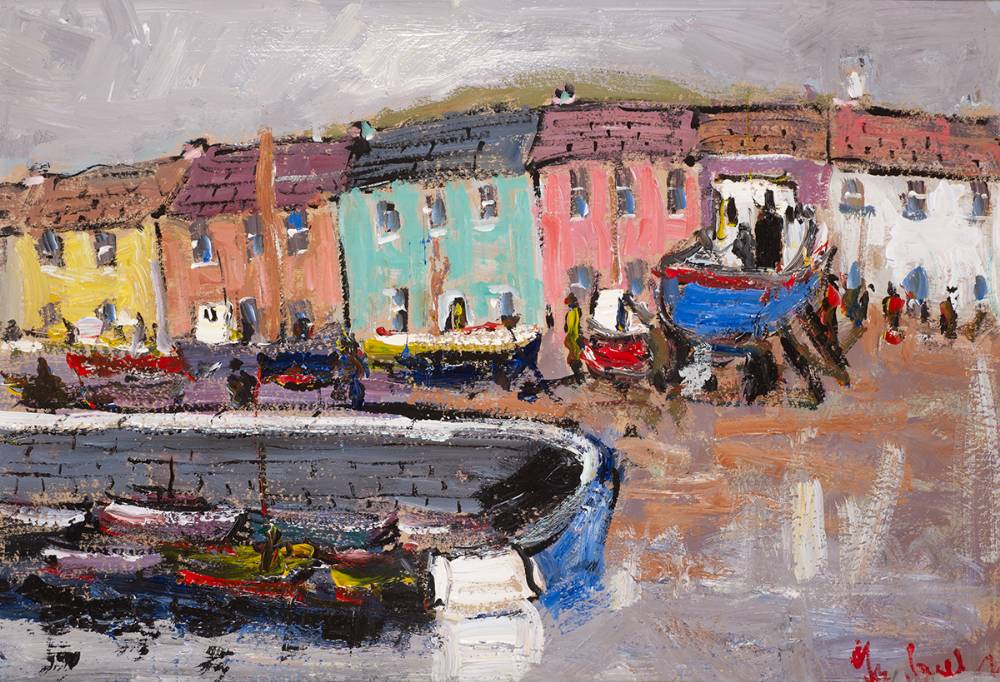 HARBOUR SCENE, ROUNDSTONE, COUNTY GALWAY by Marie Carroll sold for 340 at Whyte's Auctions