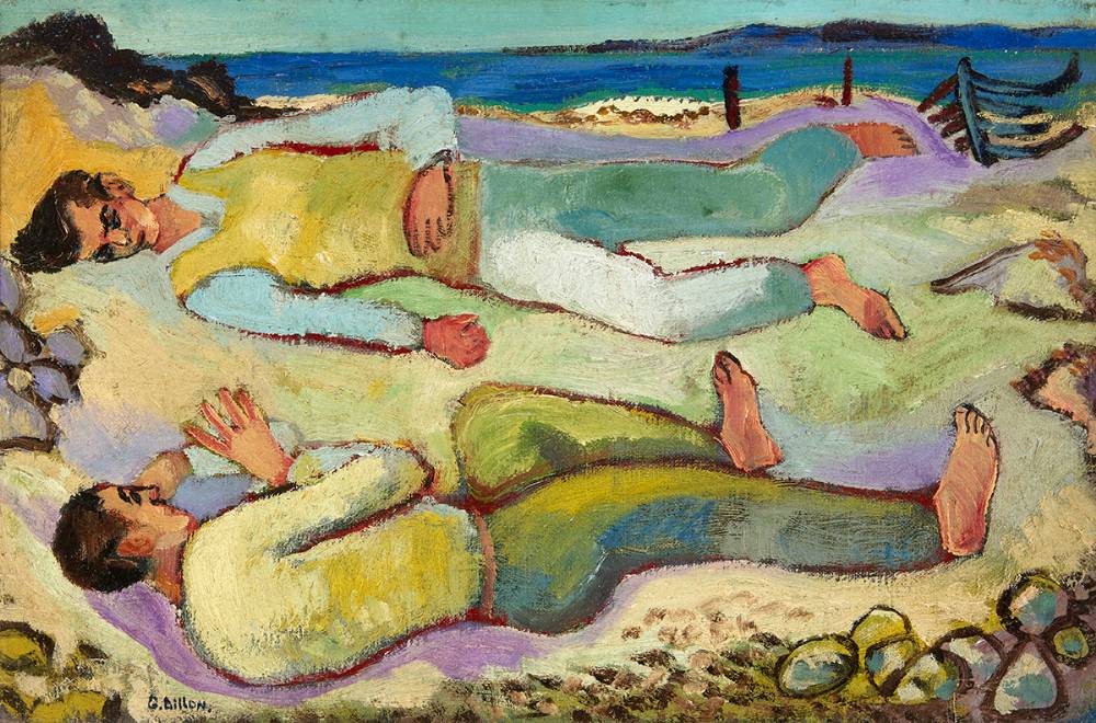 ON THE BEACH, c.1950 by Gerard Dillon sold for €34,000 at Whyte's Auctions