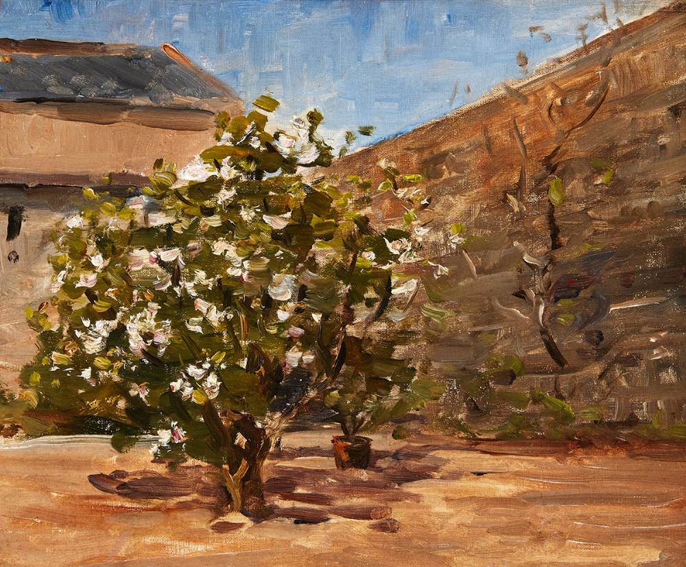 STUDY: TREE IN COURTYARD by Nathaniel Hone RHA (1831-1917) at Whyte's Auctions