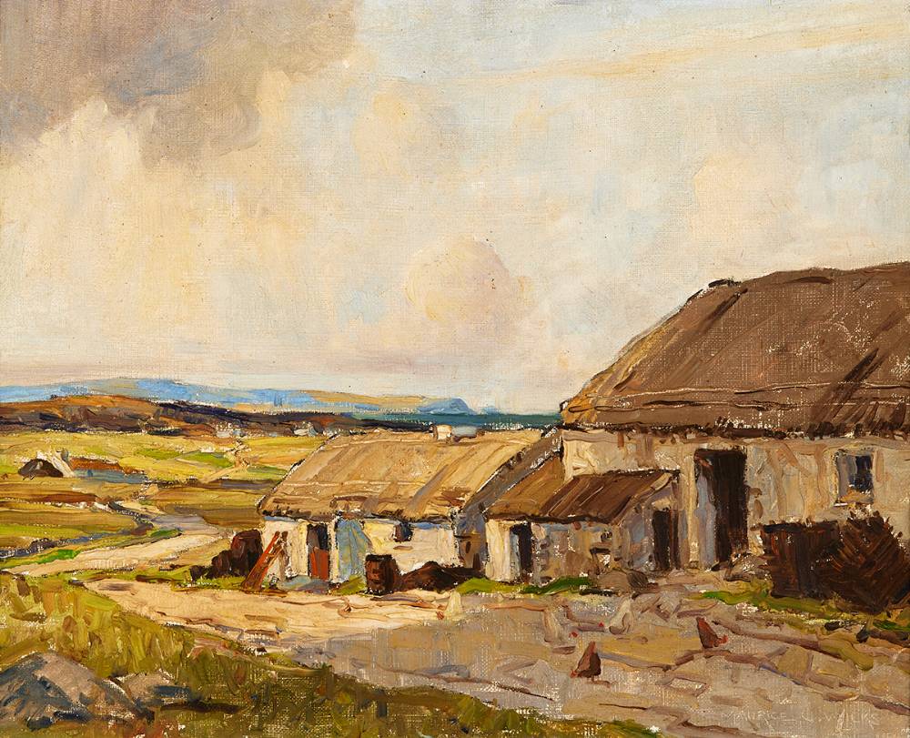 DONEGAL COTTAGES, BUNBEG by Maurice Canning Wilks RUA ARHA (1910-1984) at Whyte's Auctions
