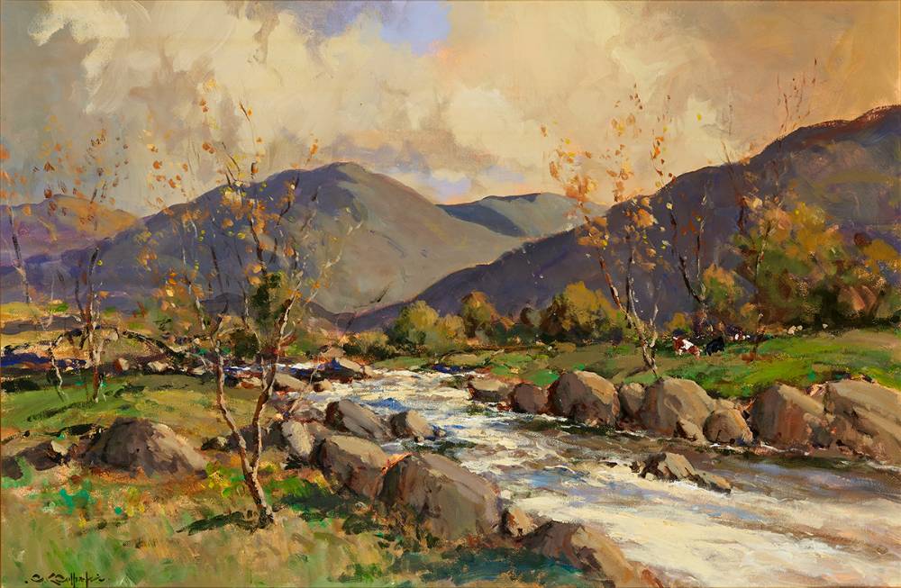AUTUMN DAY, OWENMORE RIVER, CONNEMARA by George K. Gillespie RUA (1924-1995) at Whyte's Auctions