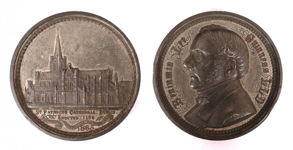 1865 Restoration of Saint Patrick's Cathedral by Benjamin Guinness medals. (3) at Whyte's Auctions