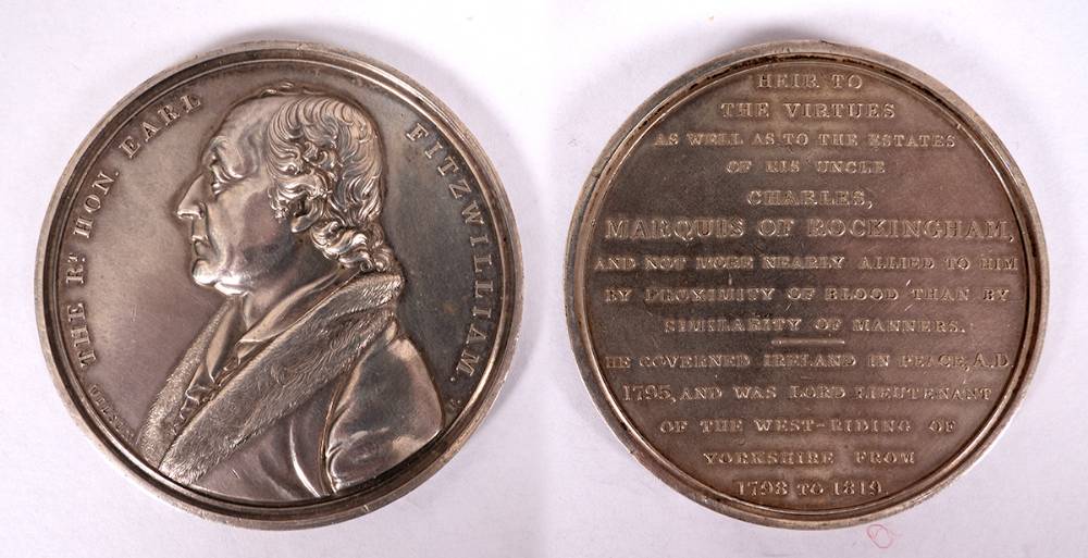 1819. Earl Fitzwilliam silver medal. at Whyte's Auctions