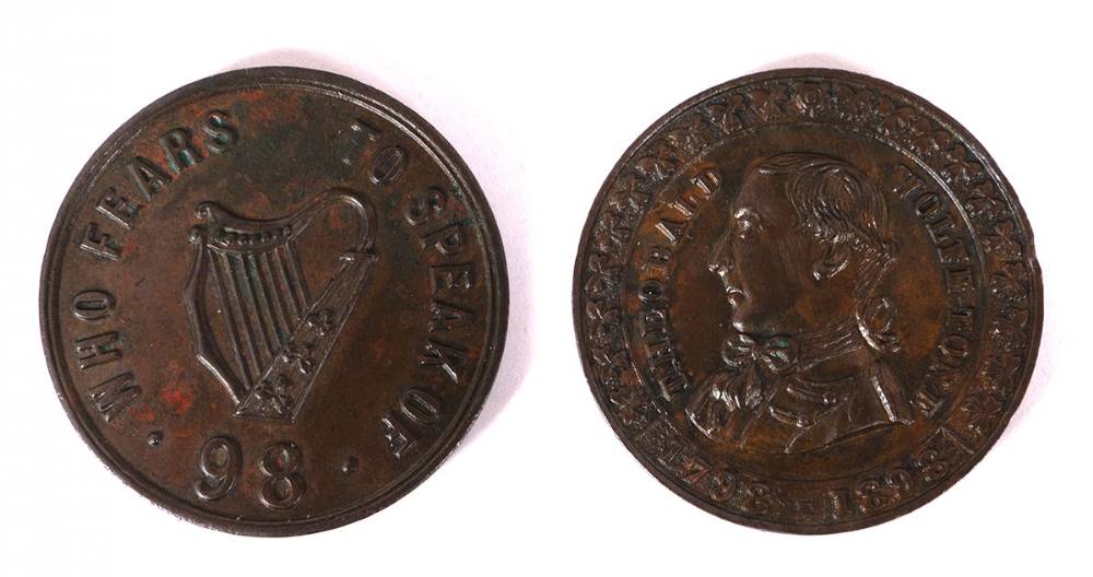 1898 Wolfe Tone Centenary medal, 1848 John Mitchell medal and others. (4) at Whyte's Auctions