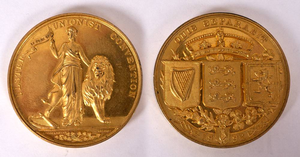 1892 Ulster Unionist Convention collection of medals (4) at Whyte's Auctions