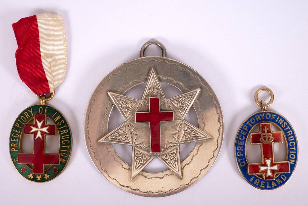 1939 Irish Knights Templar badges. (3) at Whyte's Auctions