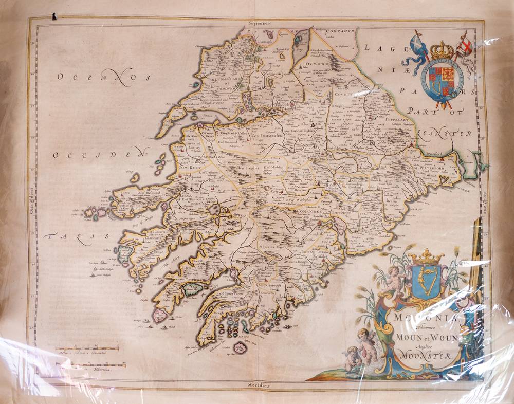 17th Century map of Munster by Joan Blaeu (1596-1673). at Whyte's Auctions
