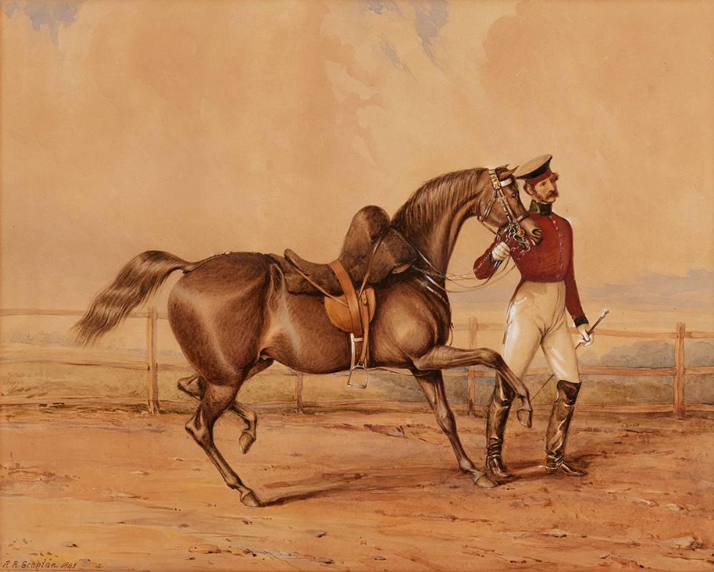 HORSE AND MILITARY FIGURE, 1843 by Robert Richard Scanlan sold for 290 at Whyte's Auctions