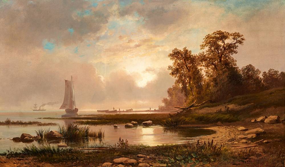 COASTAL SCENE WITH SAIL AND STEAM SHIPS at Whyte's Auctions