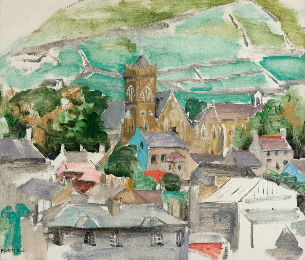 VIEW OF ST. MARY'S CHURCH, DINGLE, COUNTY KERRY by Frances J. Kelly ARHA (1908-2002) at Whyte's Auctions