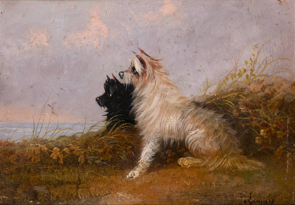 TWO TERRIERS by J. Langlois (c. 1855-1904) at Whyte's Auctions