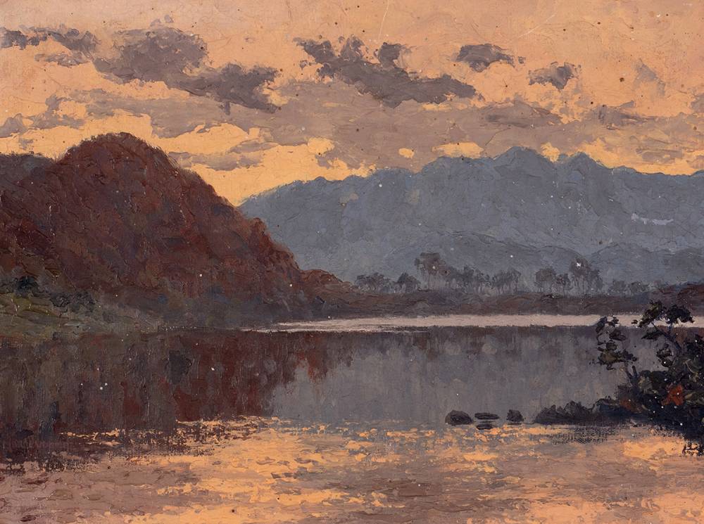 EVENING AT FERRY BRIDGE, LOUGH MASK, COUNTY GALWAY by Mabel Young sold for 1,000 at Whyte's Auctions