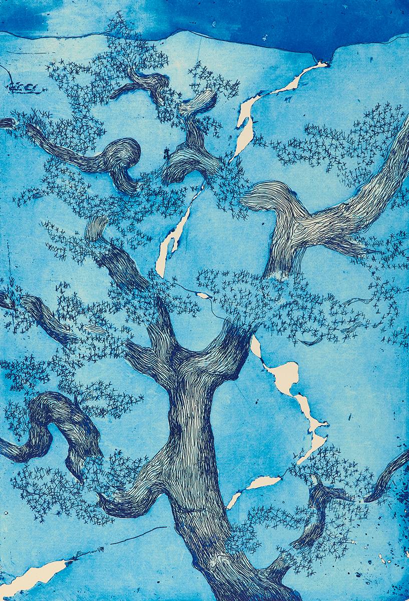 THE BLUE TREE [THE TREE SERIES] by Patrick Hickey HRHA (1927-1998) at Whyte's Auctions