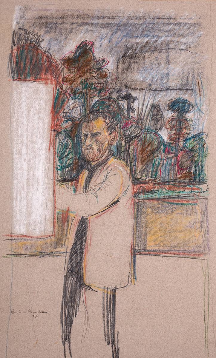 SELF PORTRAIT WITH PARTIAL LANDSCAPE, 1964 by Brian Bourke sold for 320 at Whyte's Auctions