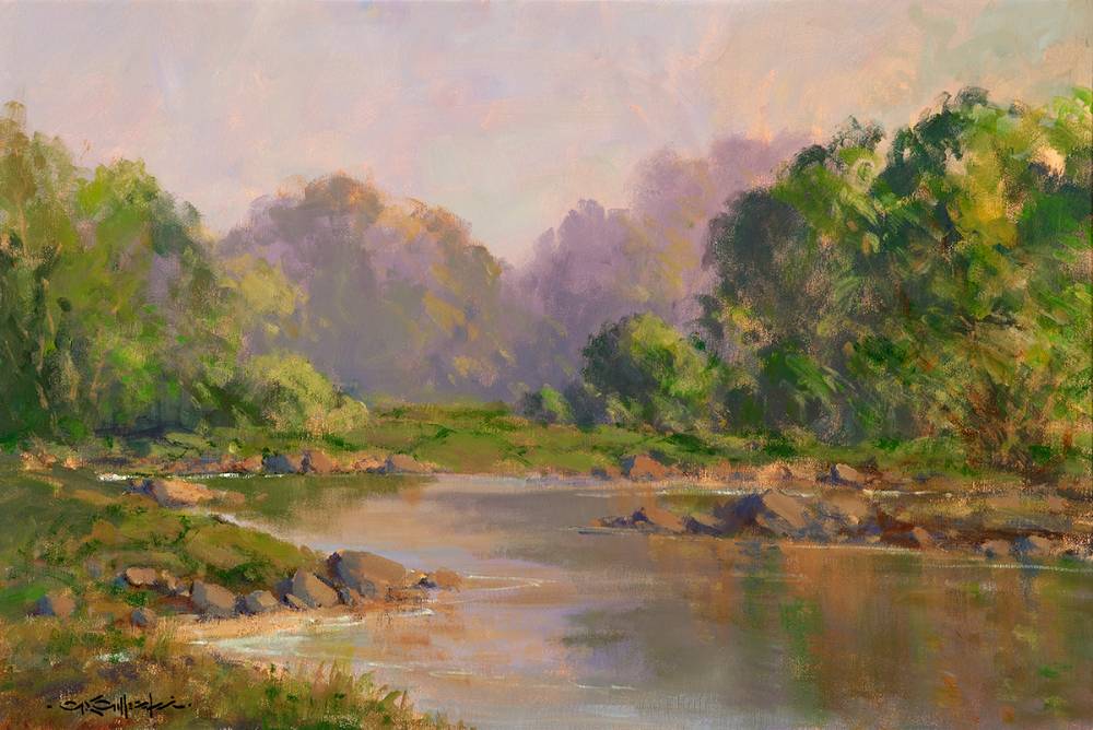 RIVER SCENE by George K. Gillespie RUA (1924-1995) at Whyte's Auctions