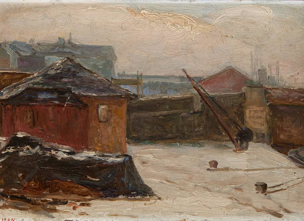 SHIPYARD, BELFAST by Hans Iten RHA (1874-1930) at Whyte's Auctions