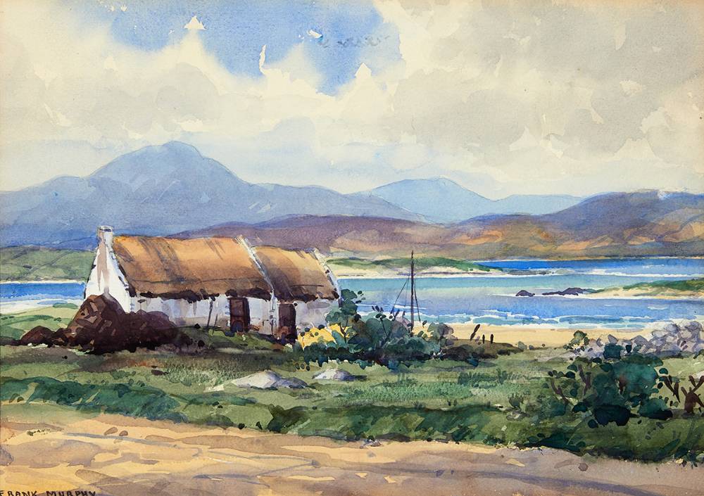 COTTAGE BY A LAKE, CONNEMARA by Frank Murphy sold for 230 at Whyte's Auctions