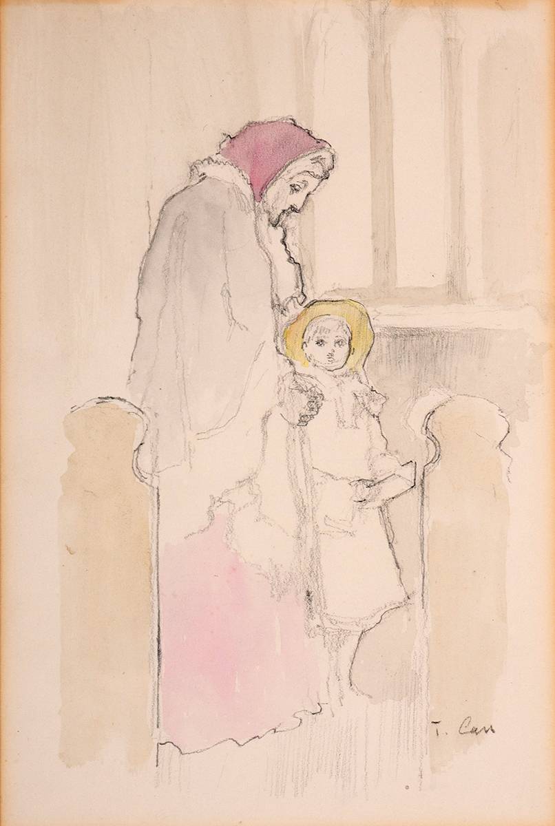IN CHURCH by Tom Carr HRHA HRUA ARWS (1909-1999) at Whyte's Auctions