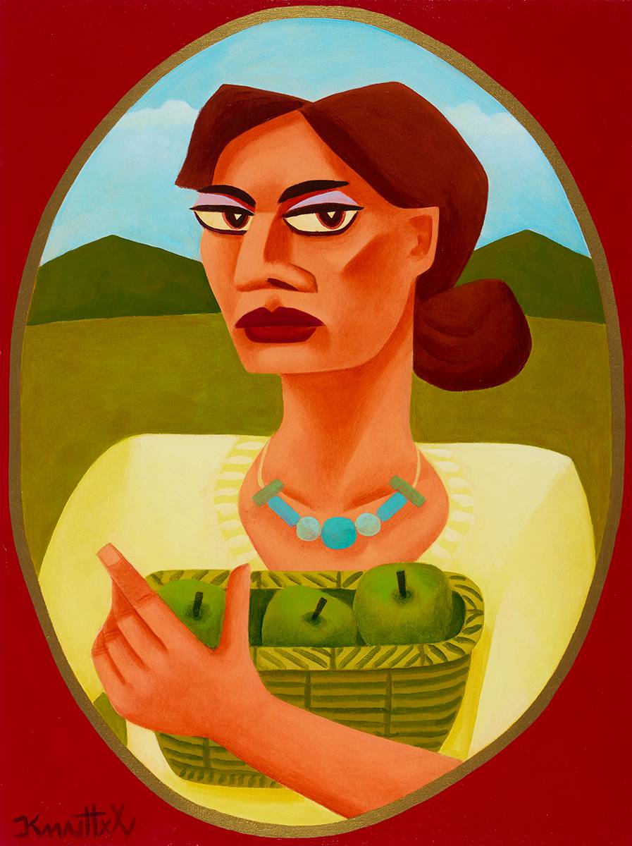 PORTRAIT OF A LADY WITH APPLES by Graham Knuttel (1954-2023) at Whyte's Auctions
