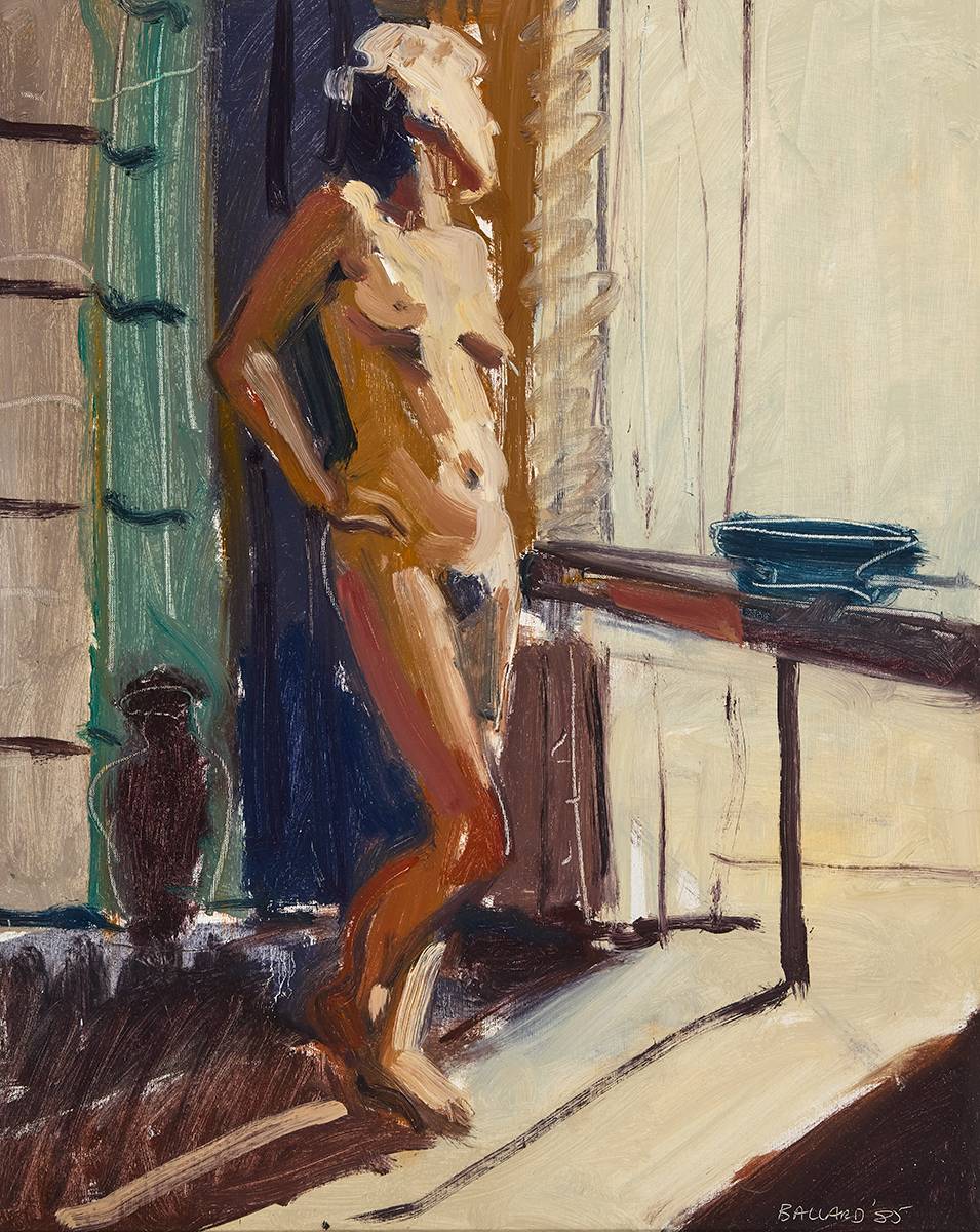NUDE AND TABLE, 1985 by Brian Ballard RUA (b.1943) at Whyte's Auctions