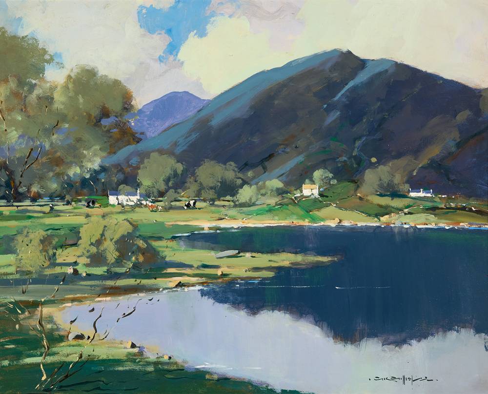 BLUE REFLECTIONS, BALLYBOFEY, COUNTY DONEGAL, c.1982 by George K. Gillespie RUA (1924-1995) at Whyte's Auctions