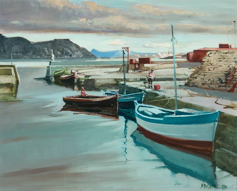 HARBOUR AT ACHILL, 1983 by Cecil Maguire sold for 4,600 at Whyte's Auctions