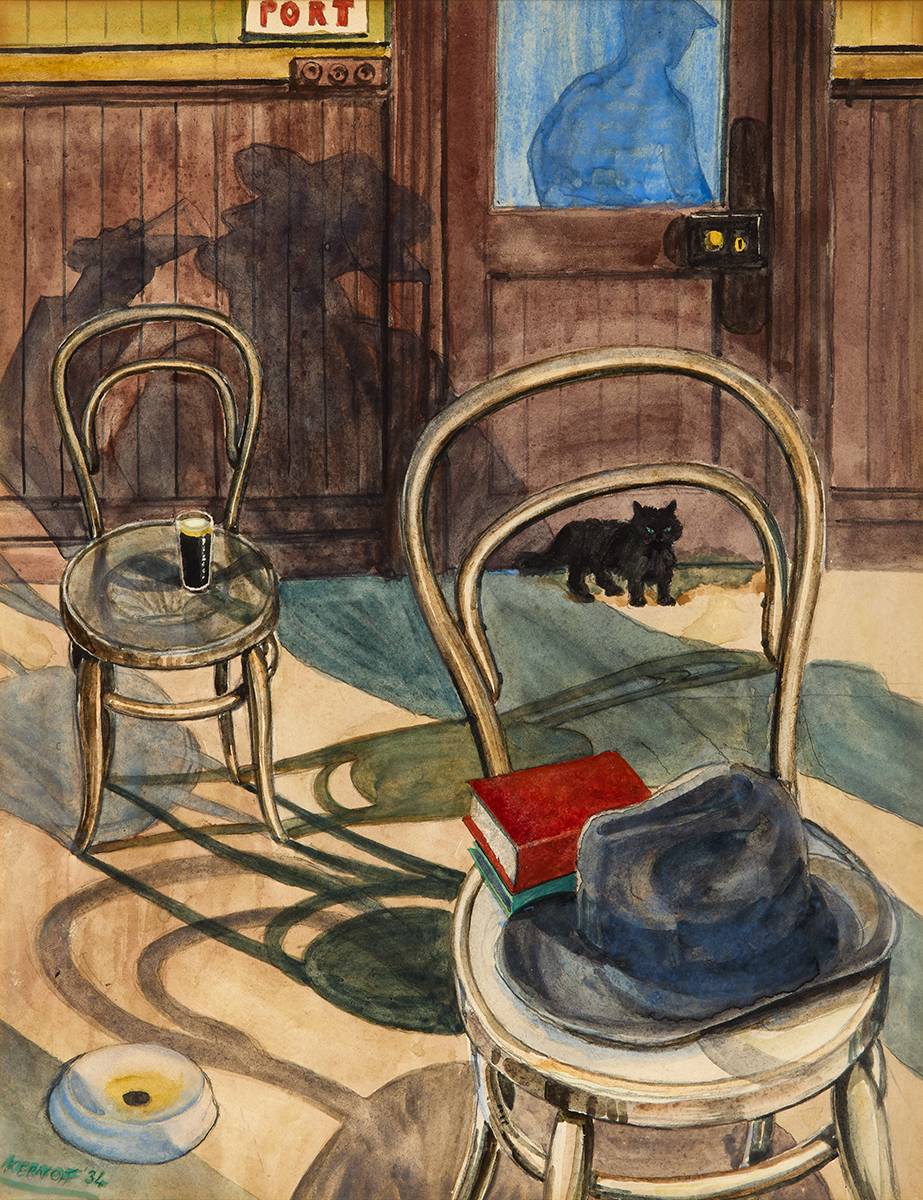 SIC TRANSIT GLORIA MUNDI, DAVY BYRNE'S BACK BAR, 1934 by Harry Kernoff RHA (1900-1974) at Whyte's Auctions
