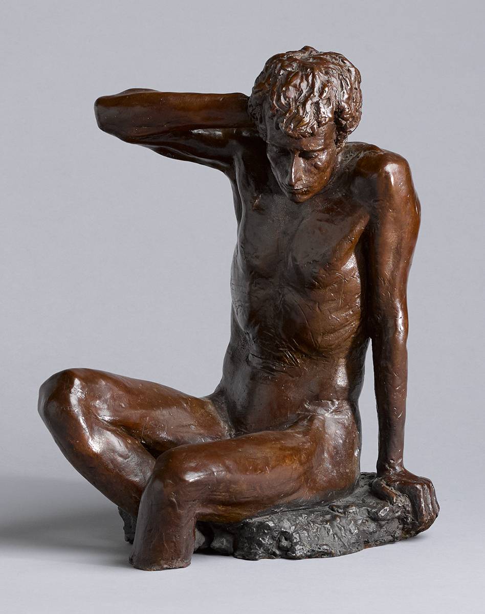SEATED MALE NUDE by Robin Buick sold for 1,600 at Whyte's Auctions