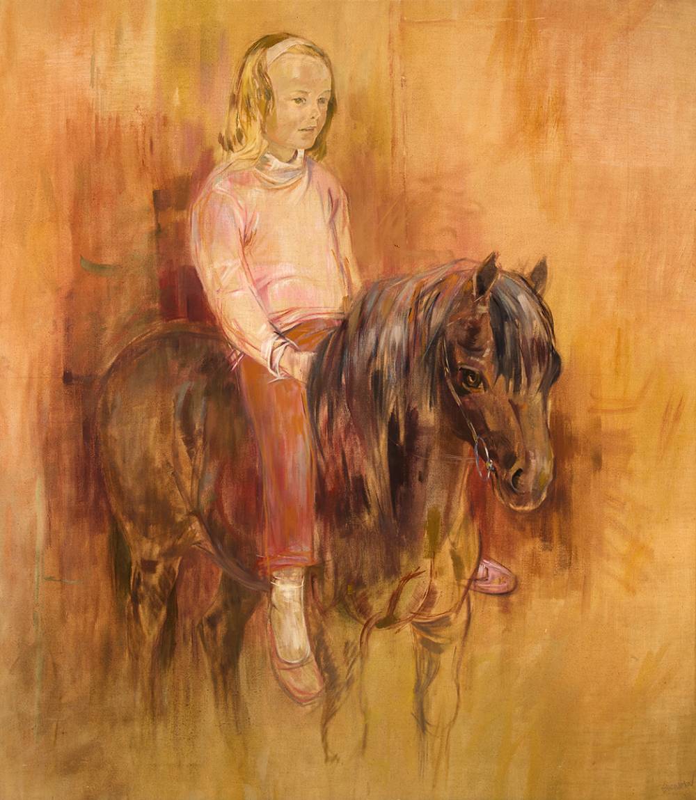 GIRL ON HORSEBACK by Basil Blackshaw HRHA RUA (1932-2016) at Whyte's Auctions