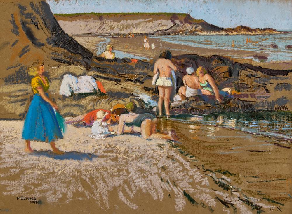 BEACH SCENE, COUNTY DUBLIN, 1949 by Patrick Leonard sold for 7,500 at Whyte's Auctions