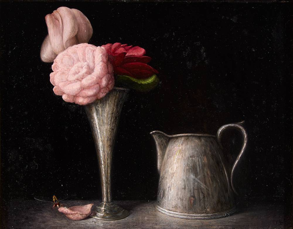 STILL LIFE WITH FLOWERS AND WASP, 2011 by Stuart Morle (b.1960) at Whyte's Auctions