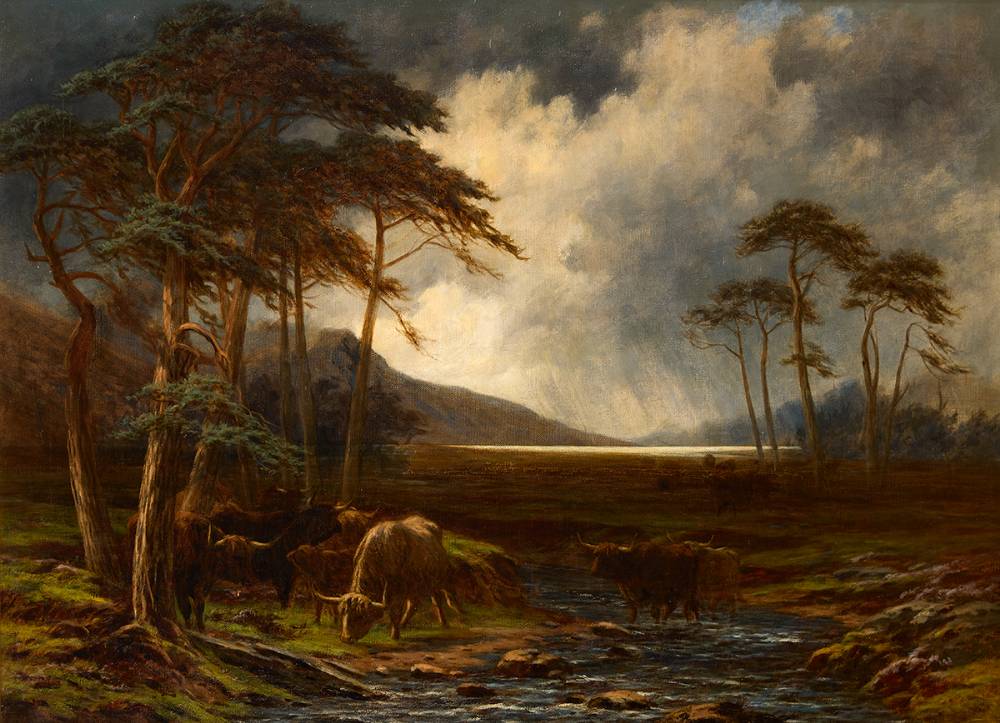 WIND AND RAIN ACROSS THE MOOR, c.1905 by Alfred Grey sold for 2,900 at Whyte's Auctions