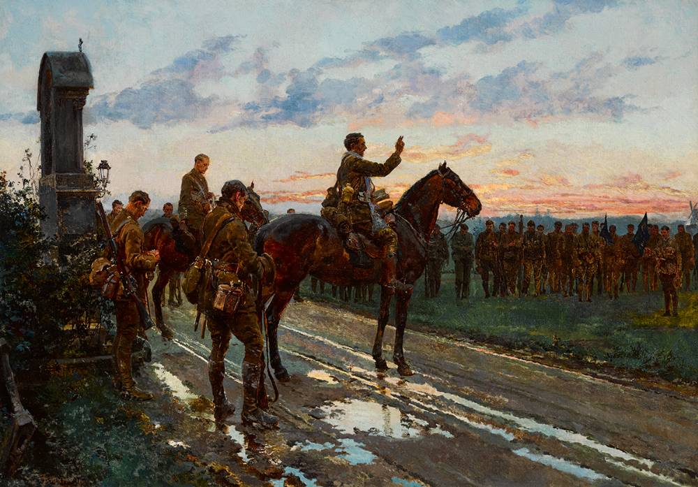 THE LAST GENERAL ABSOLUTION OF THE MUNSTERS AT RUE DU BOIS by Fortunino Matania sold for 61,000 at Whyte's Auctions