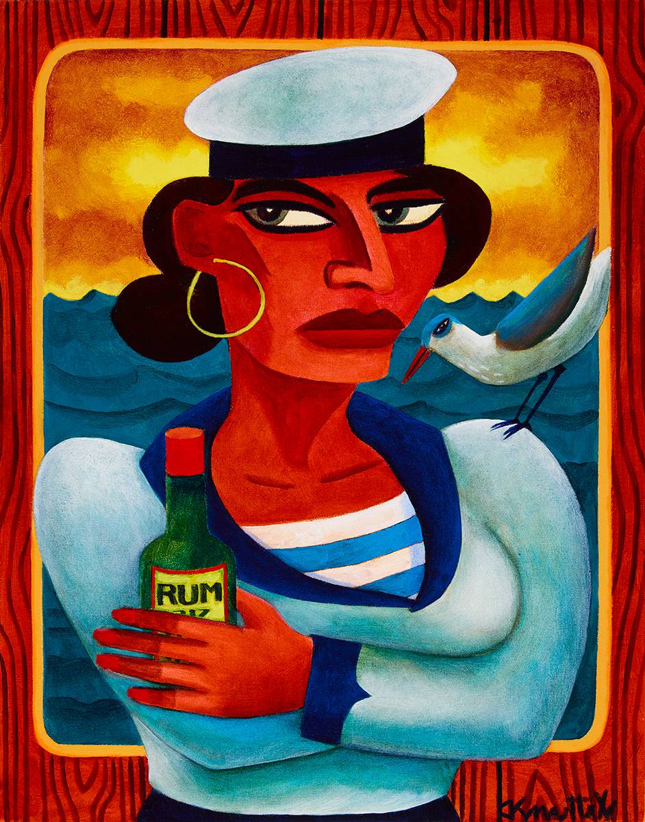 SAILOR GIRL WITH RUM by Graham Knuttel sold for 3,200 at Whyte's Auctions
