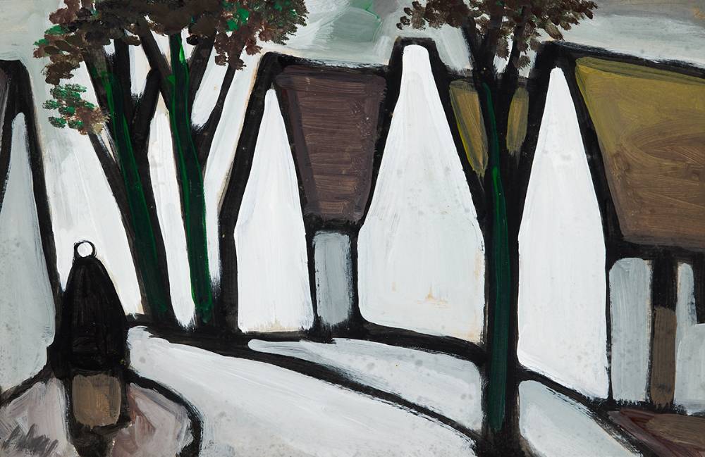 SHAWLIE ON A VILLAGE ROAD by Markey Robinson (1918-1999) at Whyte's Auctions