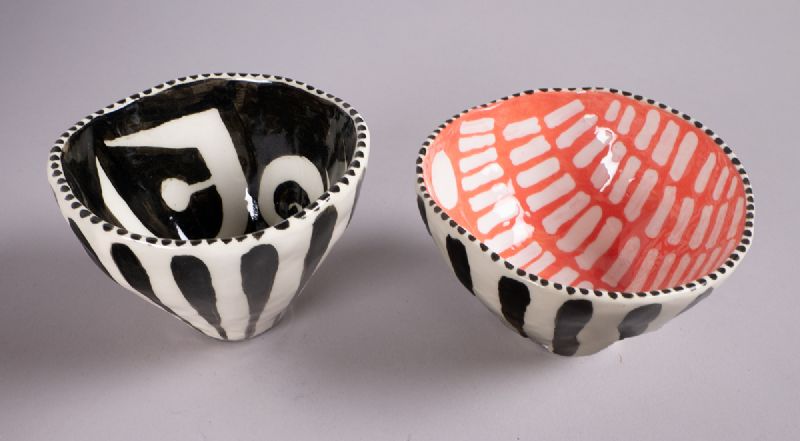 PINCH POT ICE CREAM BOWLS, 2008 (SET OF TWO) by John ffrench (1928 - 2010) at Whyte's Auctions