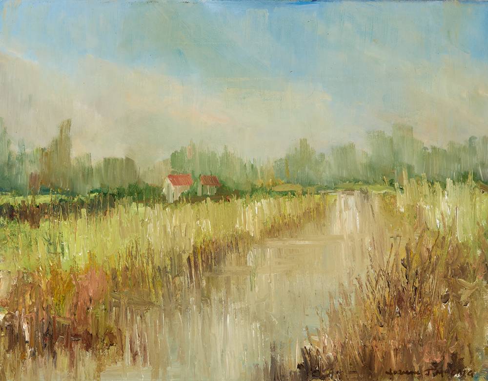 GRAND CANAL NEAR SALLINS, COUNTY KILDARE, 1982 by Norman J. McCaig (1929-2001) at Whyte's Auctions