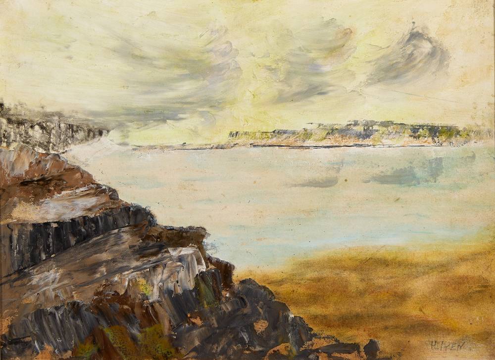 RATHLIN ISLAND FROM NEAR BALLYCASTLE, COUNTY ANTRIM by Hans Iten RHA (1874-1930) at Whyte's Auctions