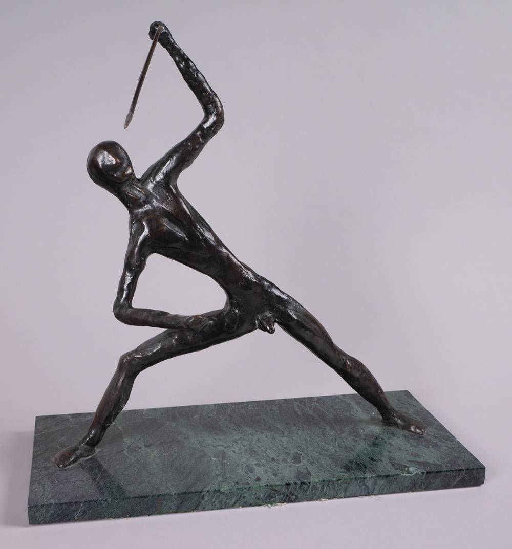 MAN WITH SPEAR by Colmn (20th Century) at Whyte's Auctions