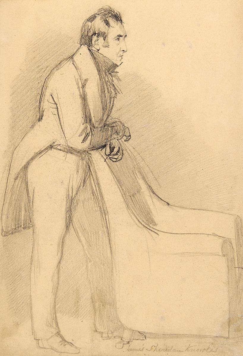 PORTRAIT SKETCH OF JAMES SHERIDAN KNOWLES by Daniel Maclise sold for 210 at Whyte's Auctions