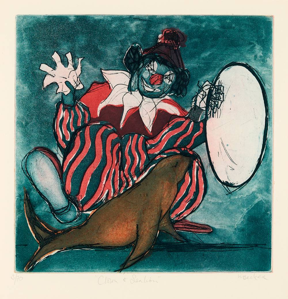 CLOWN AND SEALION by Margaret Becker  at Whyte's Auctions