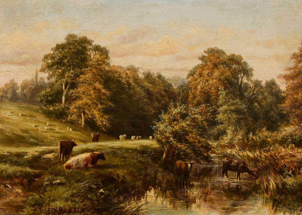RURAL SCENES WITH CATTLE [A PAIR] by Alfred Grey sold for 1,250 at Whyte's Auctions