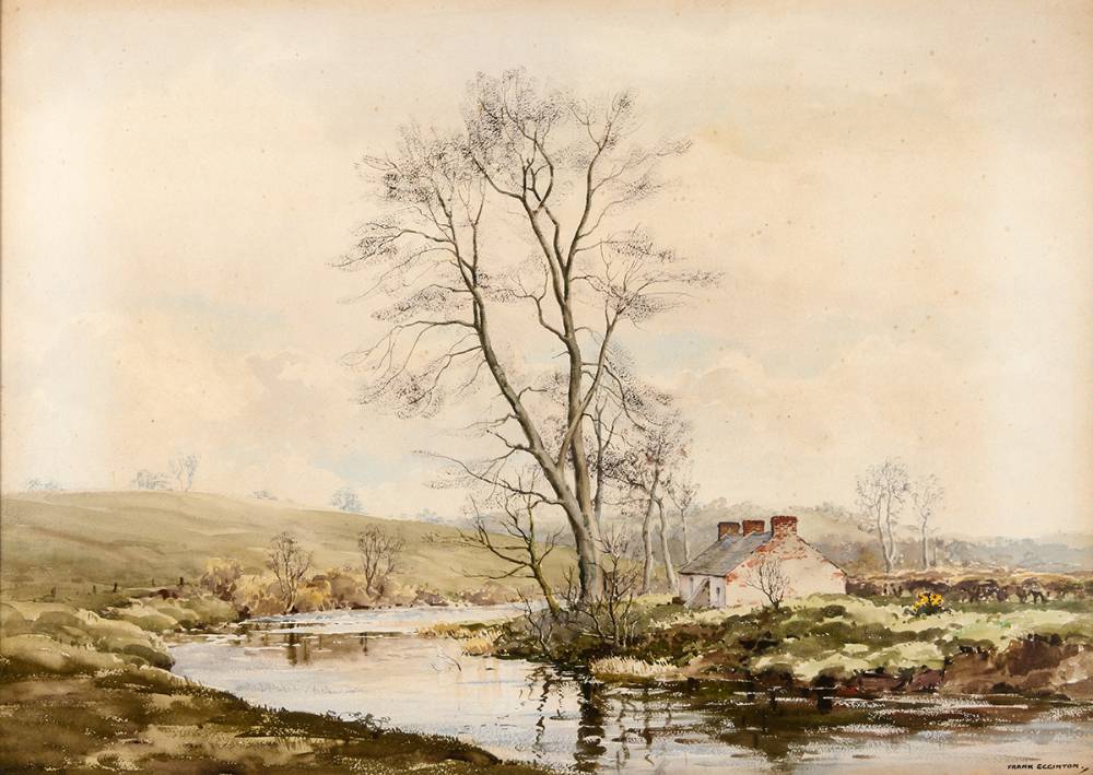 RIVER SCENE WITH COTTAGE AND TREE by Frank Egginton RCA (1908-1990) at Whyte's Auctions