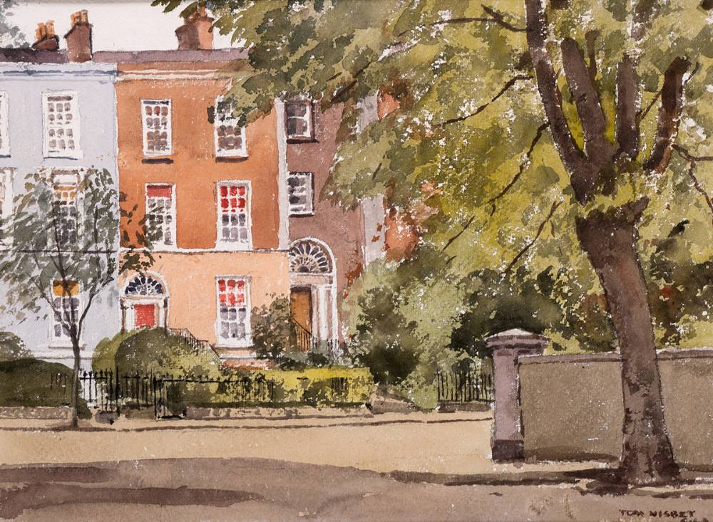 WATERLOO ROAD FROM BURLINGTON, DUBLIN by Tom Nisbet sold for 380 at Whyte's Auctions