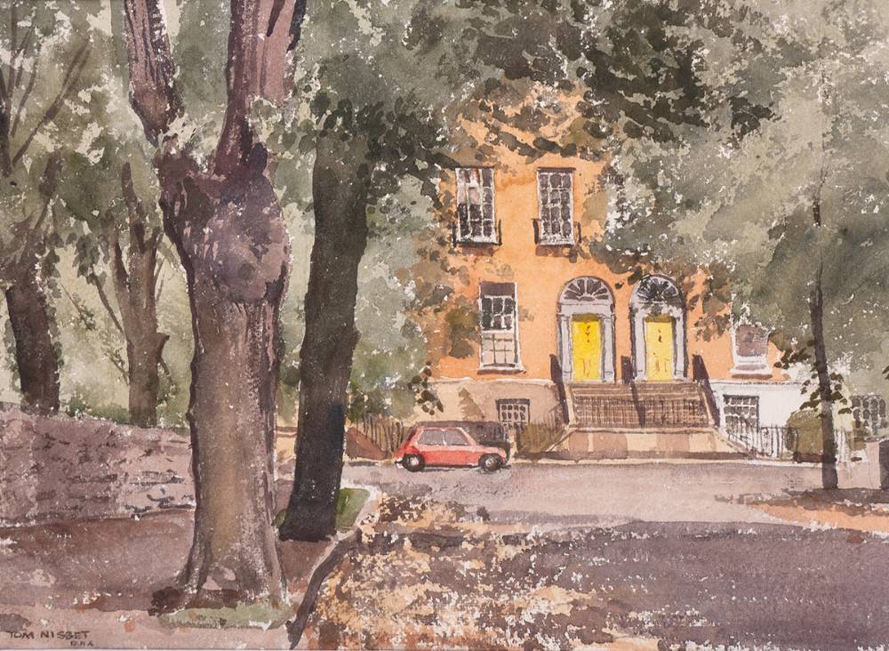 YELLOW DOORS, PEMBROKE ROAD, DUBLIN by Tom Nisbet RHA (1909-2001) at Whyte's Auctions